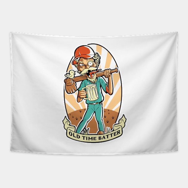 Old Time Batter Tapestry by D3monic