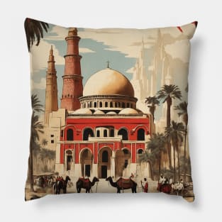 Coptic Cairo Egypt Vintage Poster Tourism Pillow