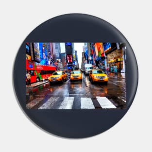 Yellow Taxi Cabs Times Square New York Pin
