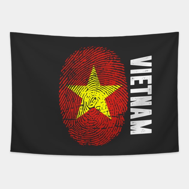 Vietnam Flag Fingerprint My Story DNA Vietnamese Tapestry by Your Culture & Merch