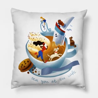 sea you at the cafe Pillow