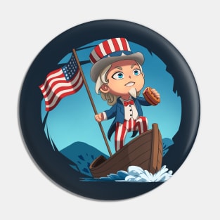 Uncle Sam Cartoon Pin