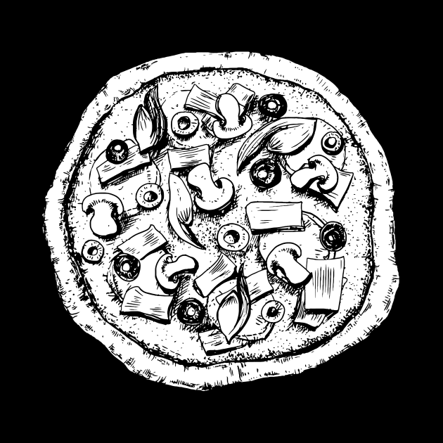 Detailed Drawing of Pizza Pie by InkyArt