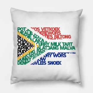 South Africa Food Map Pillow