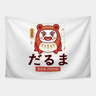 Red Frog Daruma Tapestry