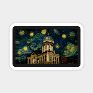 County courthouse like starry night Magnet