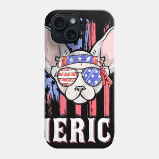 Merica Sphynx Cat American Flag Sunglasses Patriotic Phone Case