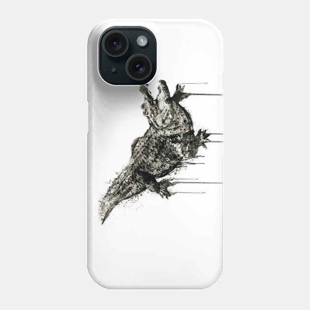 Alligator Black and White Phone Case by Marian Voicu