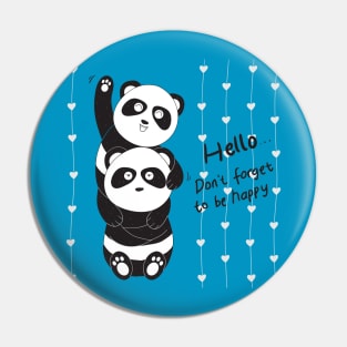 Panda couple don t forget to be happy Pin