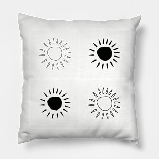 set of sun vector in monochrome illustrations Pillow