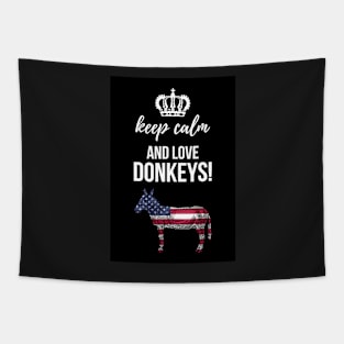 Keep Calm And Love Donkeys! Tapestry