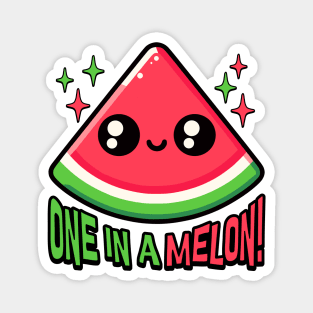 One In A Melon! Cute Watermelon Pun Magnet