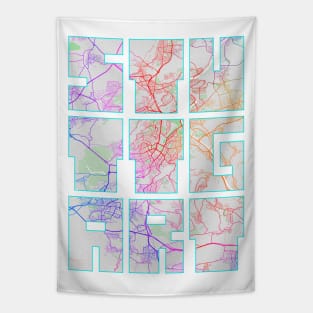 Stuttgart, Germany City Map Typography - Colorful Tapestry