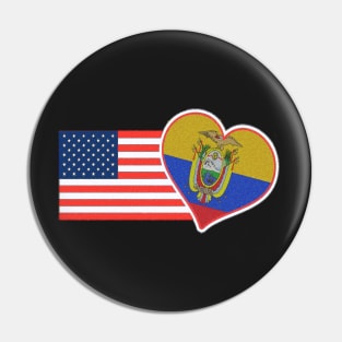 Ecuador T-Shirt USA Flag Ecuador Food Culture Pin