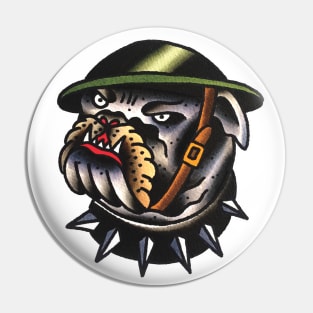 Army Bulldog Tattoo Design Pin