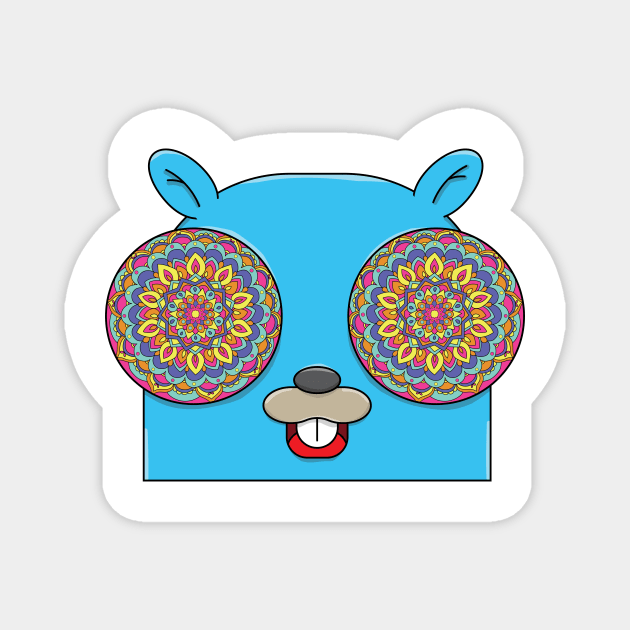 Mandala Eyed Gopher Magnet by MariaNinfa