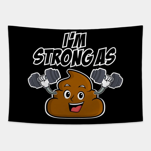 Poop Emoji - Stronger than @#@# Tapestry by 2COOL Tees