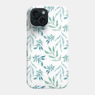 floral eucalyptus leaf watercolor pattern #2 Phone Case