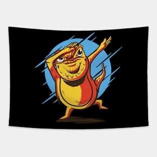 Bearded Dragon Dabbing Tapestry