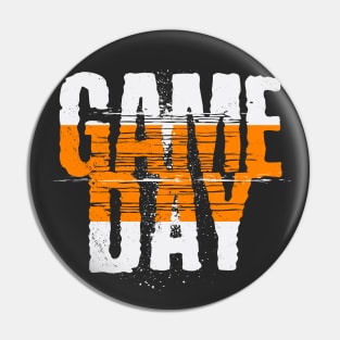 Orange Gameday // Grunge Vintage Football Game Day Pin