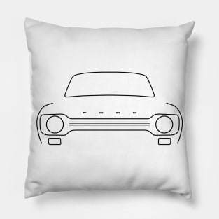 Ford Escort Mk1 classic car outline graphic (black) Pillow