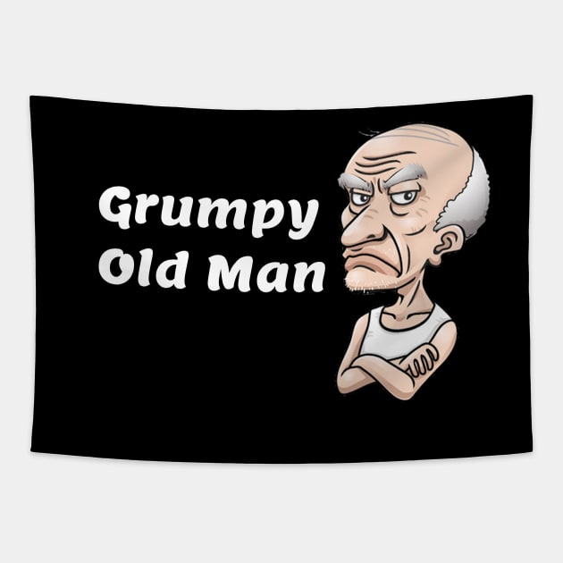 Grumpy Old Man Tapestry by Comic Dzyns