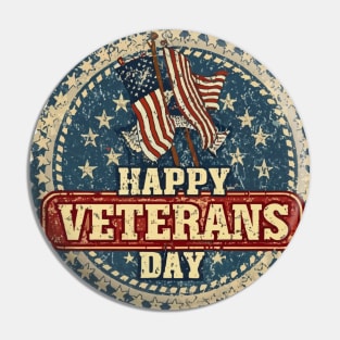 Happy Veterans Day Pin