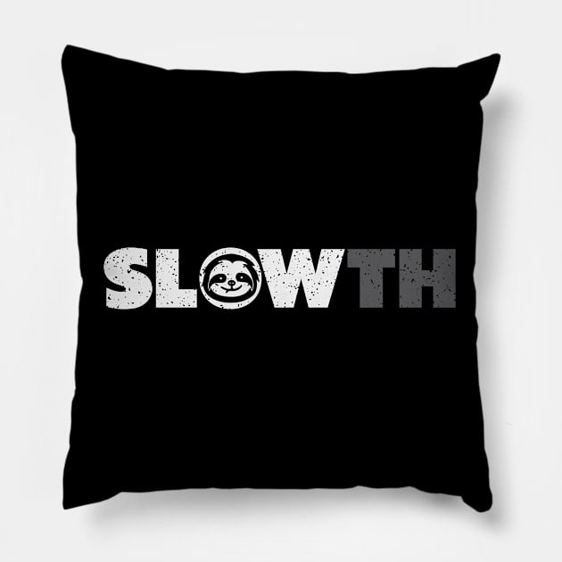 Distressed Slowth Pillow by Whimsical Thinker