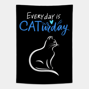 Everyday Is Caturday Quote For Cat Lovers Tapestry