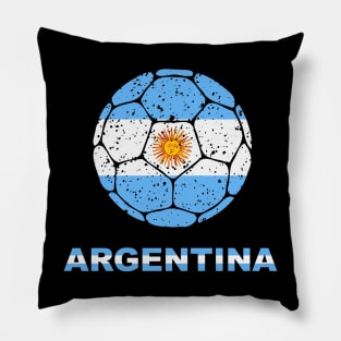 Argentina Soccer- Argentinian Football Distressed Soccer Ball Pillow