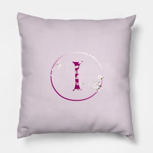 Monogram fairy flowers, letter I Pillow