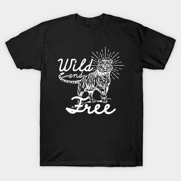 T-shirt Wild Free Tiger, Cool Tiger Print Shirt