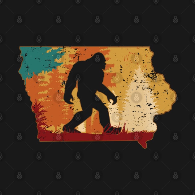 Bigfoot Retro Vintage Sasquatch Iowa by ryanjaycruz