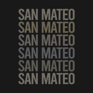 Gray Text Art San Mateo T-Shirt