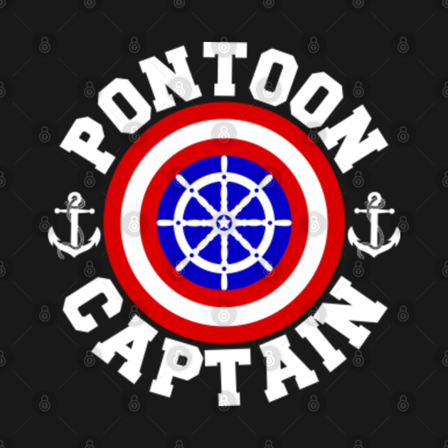 Disover Funny Pontoon Captain Shield - Pontoon Boat - T-Shirt