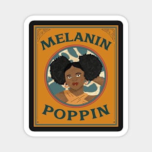 Melanin Poppin (retro empowered woman) Magnet