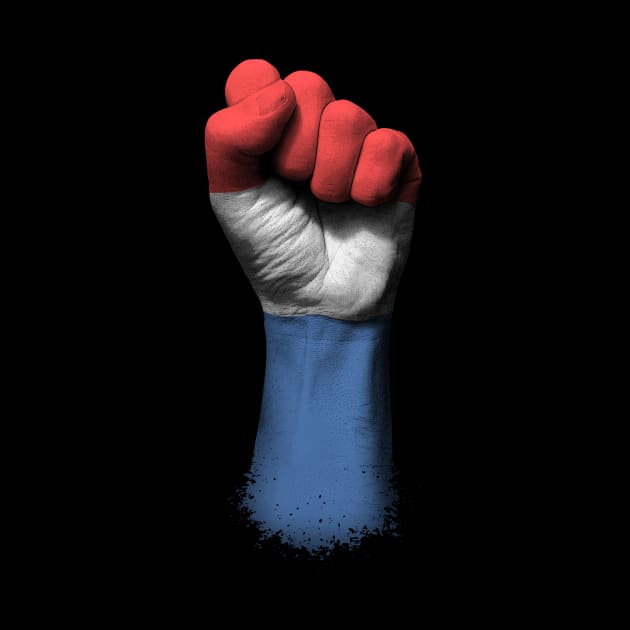 Flag of Netherlands on a Raised Clenched Fist by jeffbartels