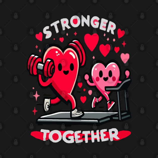 Stronger Together Valentines Day Heart Workout Fitness Gym by WOLVES STORE