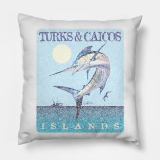 Turks & Caicos Islands Leaping Marlin (Distressed) Pillow