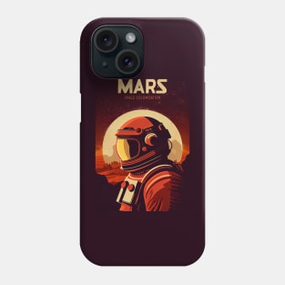 Mars Adventure Vintage Travel Poster Phone Case