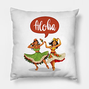 Hula Dancers Pillow