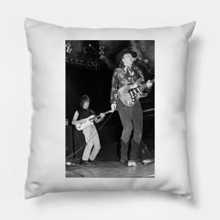 Jeff Beck and Stevie Ray Vaughan BW Photograph Pillow