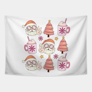 Santa Claus Christmas Tree Hot Cocoa Tapestry