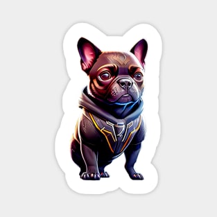 Frenchie in Sleek Feline Attire Version 3 Magnet