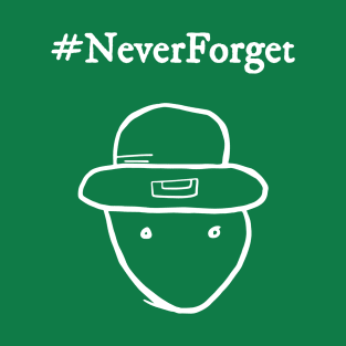 Never Forget Leprechaun Sketch Funny Saint Patricks Day T-Shirt