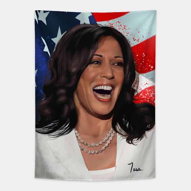 Vice President Kamala Harris Tapestry by NESSHEAD