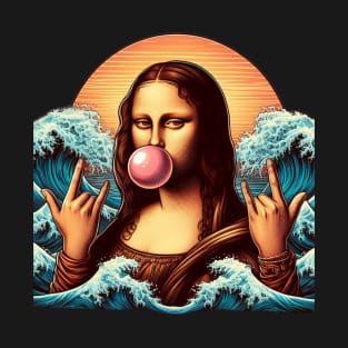 Mona Lisa Water Wave Retro T-Shirt