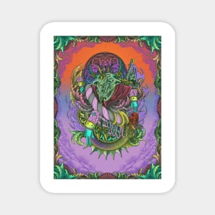 Goat Engraving Surrealism Artwork Magnet