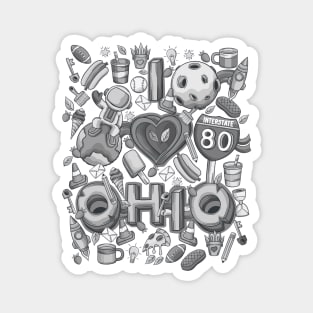 I Love Ohio Doodle Magnet