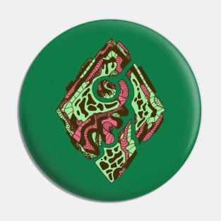 Pink Mint Abstract Rhombus Pin